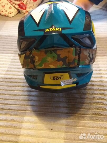 Кроссовый шлем с очками