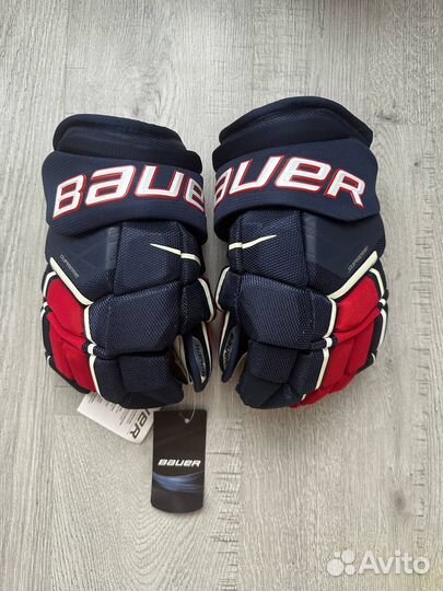 Краги хоккейные Bauer ultrasonic 14 красно-синие
