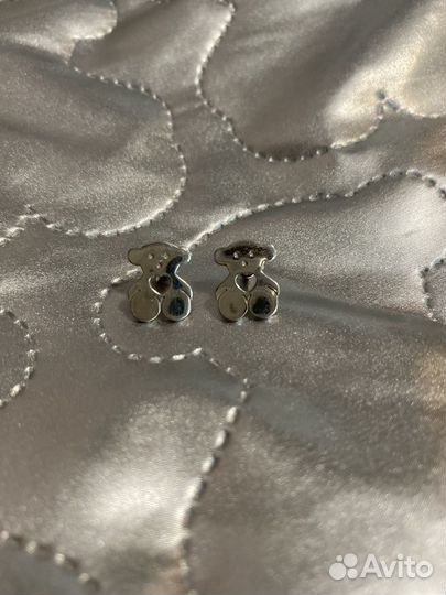 Серьги tous серебро 925