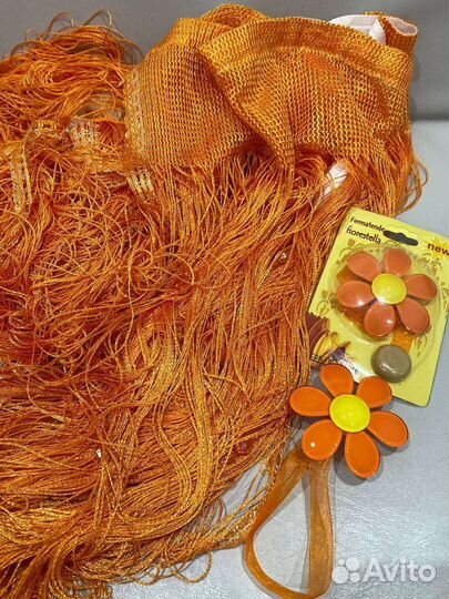 Штора из нитей и держатели магнитные новые