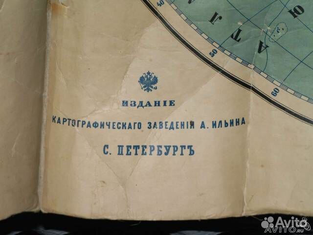 Карта мира 1889 К-з а. Ильина