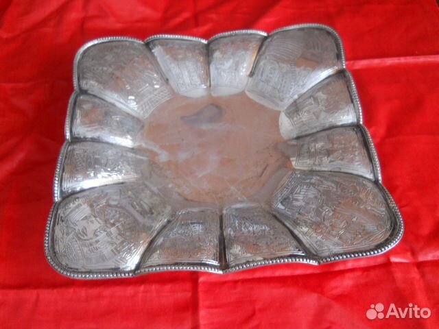 Поднос самоварный и ваза винтаж