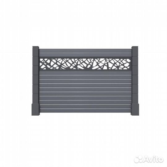 Заборы жалюзи с декоративными вставками