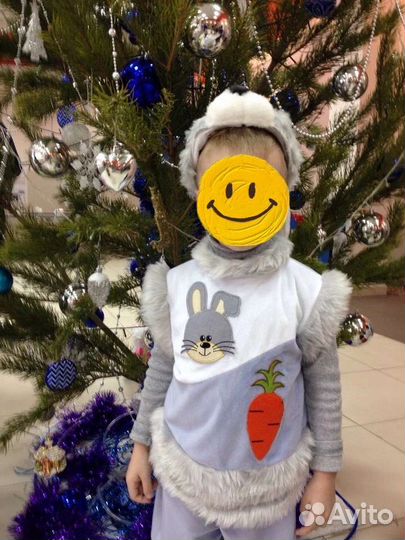 Новогодний костюм зайчика на 4-5 лет