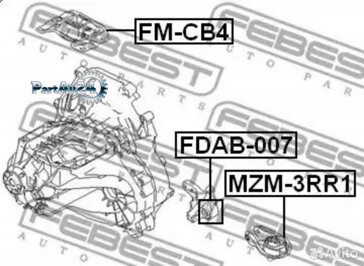 Febest fmcb4 Подушка двигателя перед лев