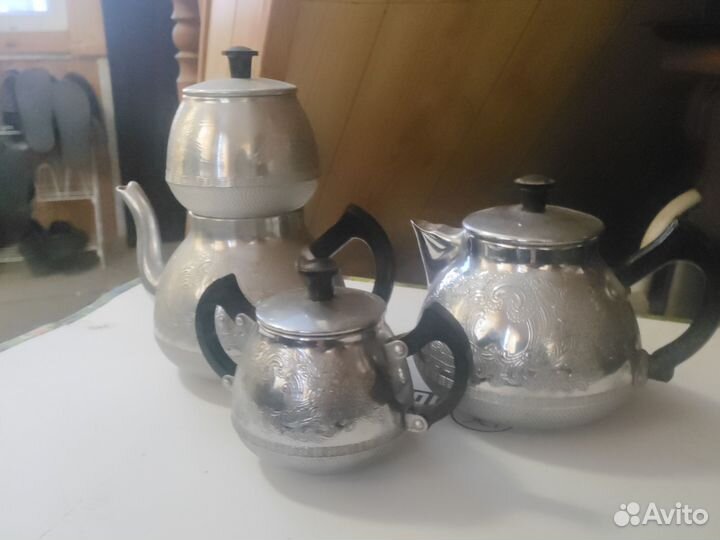 Чайный сервиз 4 предмета металлический СССР