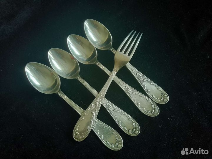 Мельхиоровые ложка/вилка. Мельхиор СССР 60х