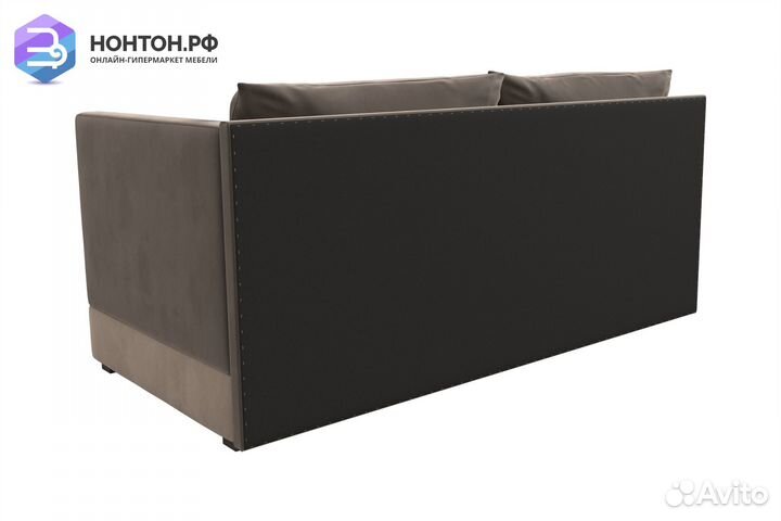 Кушетка еврокнижка Никас коричневая / бежевая