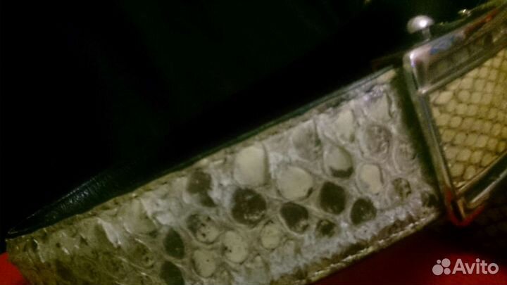 Ремень мужской из натуральной змеиной кожи кобра