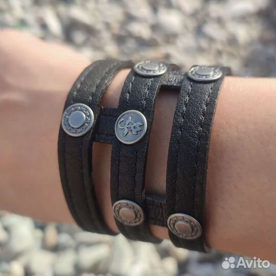 Браслет женский кожаный