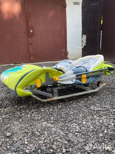 Детские зимние санки коляска