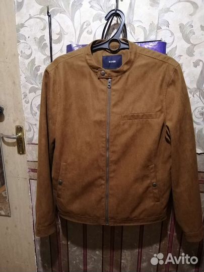 Куртка под замш мотостиль мужская