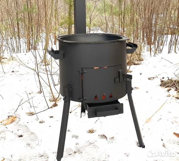 Казан чугунный с печкой