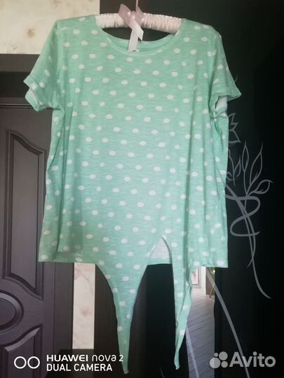 Кофточка в горох Basic st48-50р Хлопок. Новая