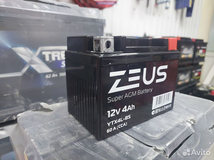 Аккумулятор zeus super AGM YTX4L-BS