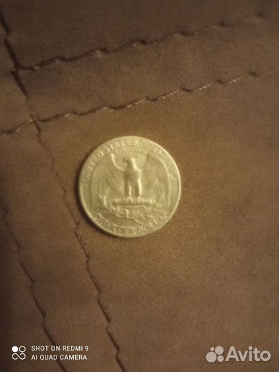 Монета Quarter dollar liberty 1967
