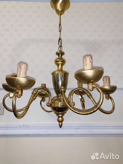 Люстра из латуни на 6 ламп Испания