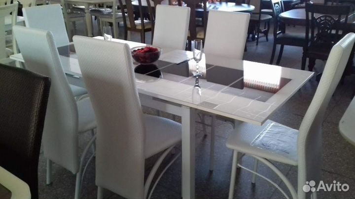 Стол обеденный Аполлон стекло 1,2 м