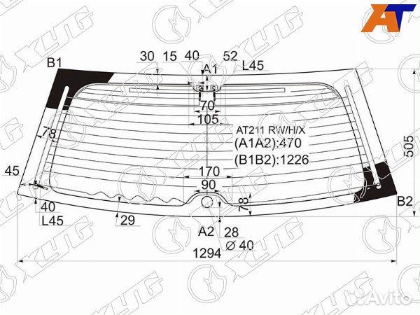 Стекло заднее toyota caldina