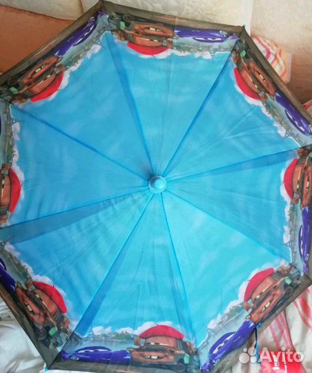 Новый Зонт трость для мальчика Тачки со свистком