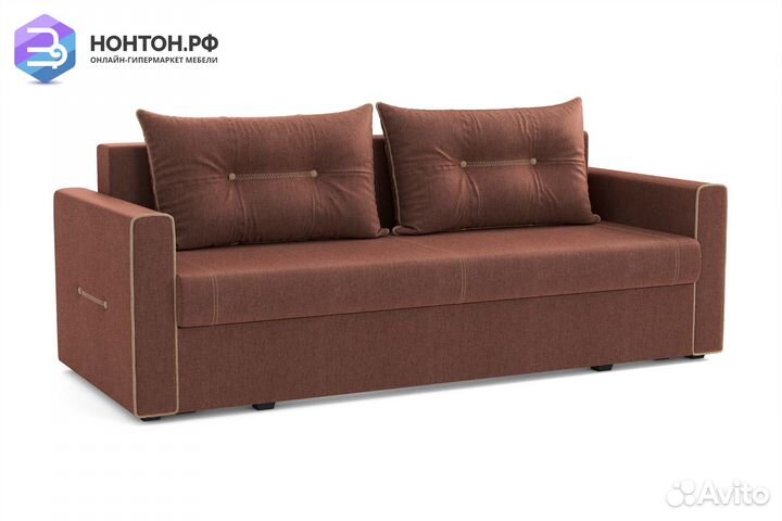 Диван еврокнижка Оригами коричневый