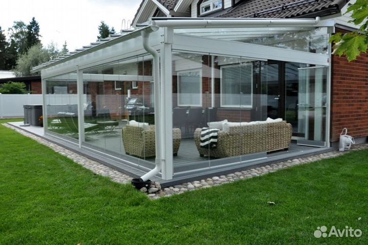 Безрамное (панорамное) остекление веранд