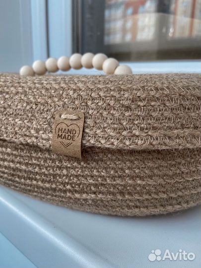 Корзина для хранения из джута зигзаг, хлебница