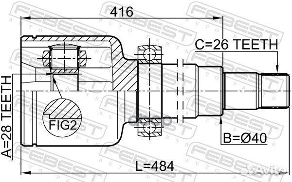 Febest ШРУС внутренний правый 28x40x26 (ford