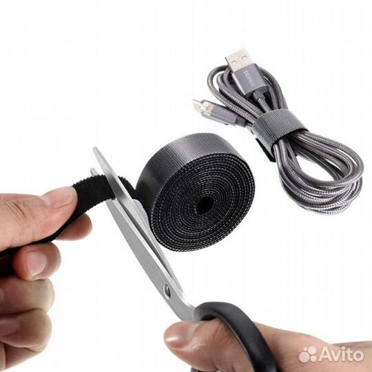 Стяжки для кабеля, липучки, катушка 5 метров