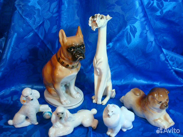 Статуэтки лфз Пудель, Чау-Чау Фарфор СССР