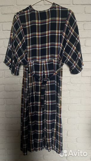 Платье клетка винтаж 80-е гг