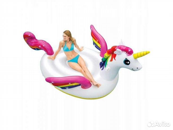 Надувной единорог intex Плот- матрас. Огромный
