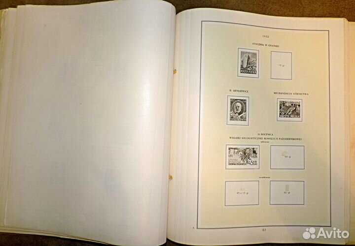 Филателия.Альбом Польша 1944-54г. Лит-ра