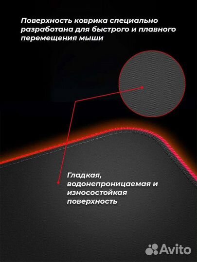 Игровой коврик для мыши с подсветкой RGB