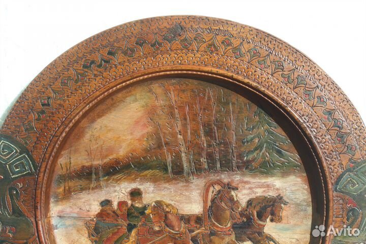 Блюдо в Русском стиле. Тройка. Абрамцево. До 1917г