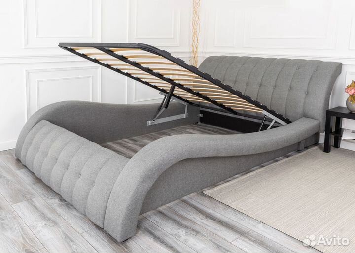 Кровать 160х200 c подъемным механизмом рогожка