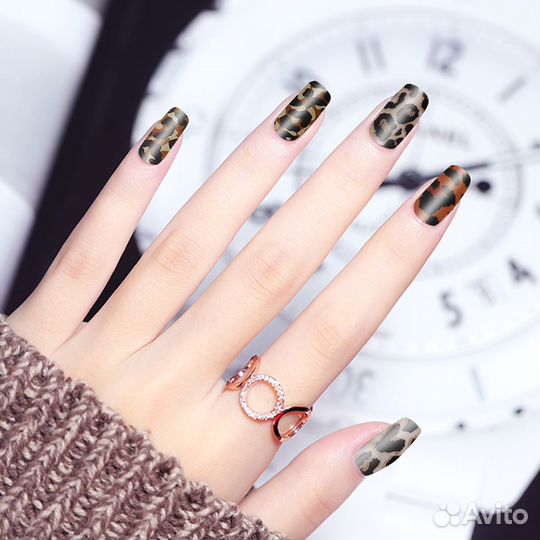 Наклейки на ногти леопардовый принт 4 штуки 20*4см