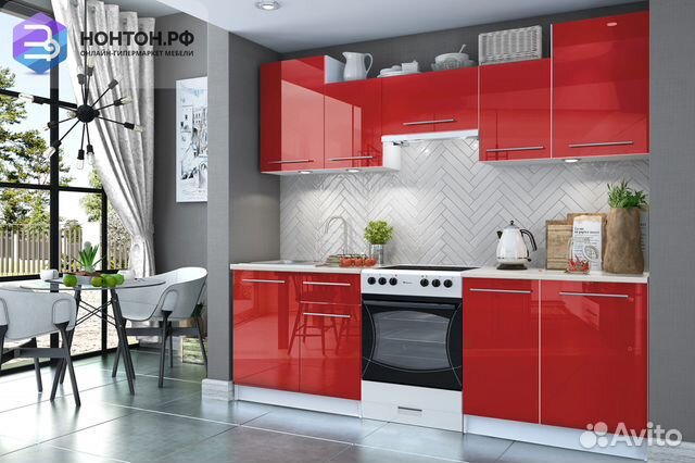 Кухня Бланка красный феррари