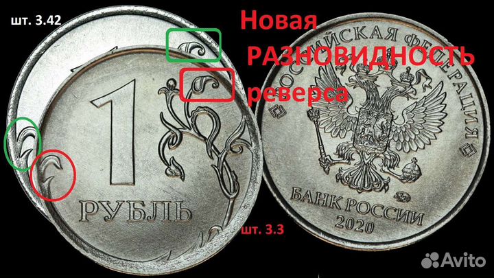 Разновидности 1, 2, 5 и 10 рублей по Сташкину, Эск