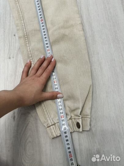 Джинсы бежевые джоггеры XS
