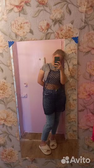 Платье сетка вязаная пляжная туника