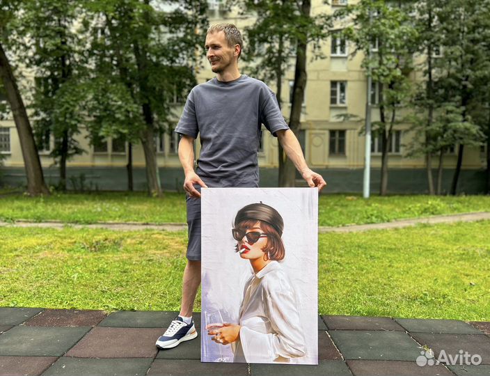 Портрет по фото на холсте