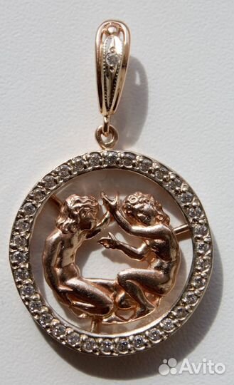 Золотой кулон знак зодиака 