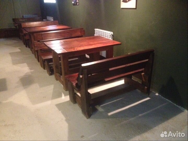 Столы, лавки из массива дерева