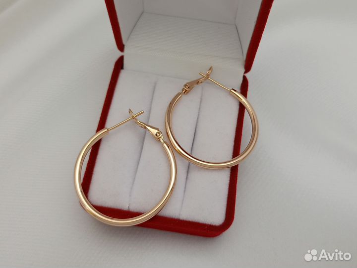 Серьги Кольца позолоченные