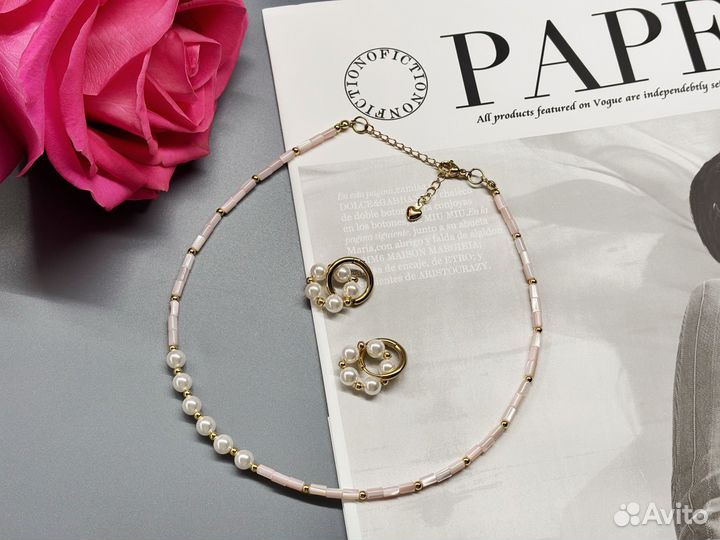 Колье чокер из натуральных камней