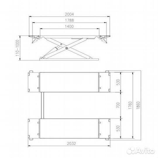 Подъемник ножничный kraftwell