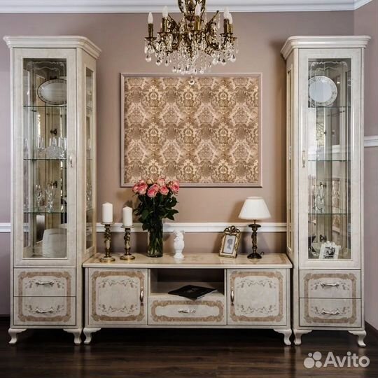 Мебель в гостиную Патрисия 1+тв +1 крем