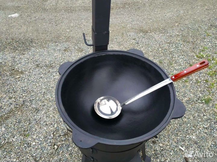 Казан чугунный 12 литров + печь + половник