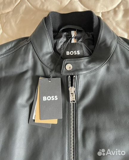 Новая мужская кожаная куртка Hugo boss